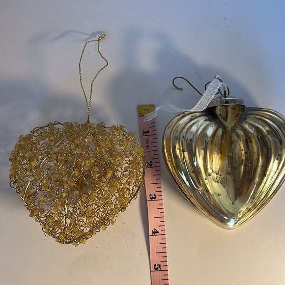 Gold Heart-Shaped Holiday Ornament set - Picture 7 of 8